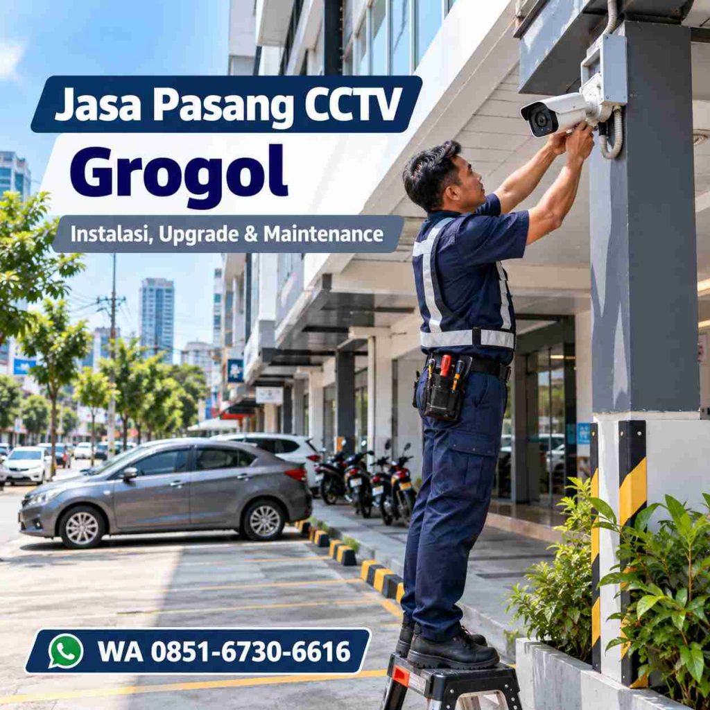 Teknisi jasa pasang CCTV Grogol memasang kamera CCTV di area ruko dan kantor Grogol Petamburan Jakarta Barat