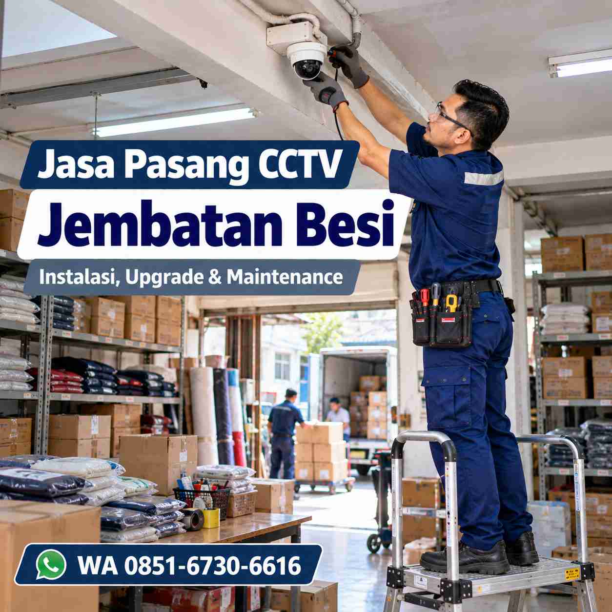 Teknisi jasa pasang CCTV Jembatan Besi memasang kamera CCTV di area home industry Tambora Jakarta Barat